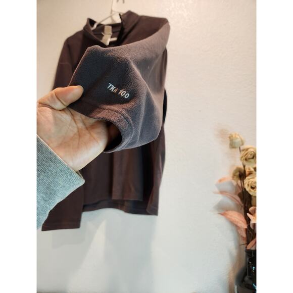 The North Face TNF 100 Fleece Pullover Quarter-Zip Gray L Cold Weather Essential - Picture 3 of 4